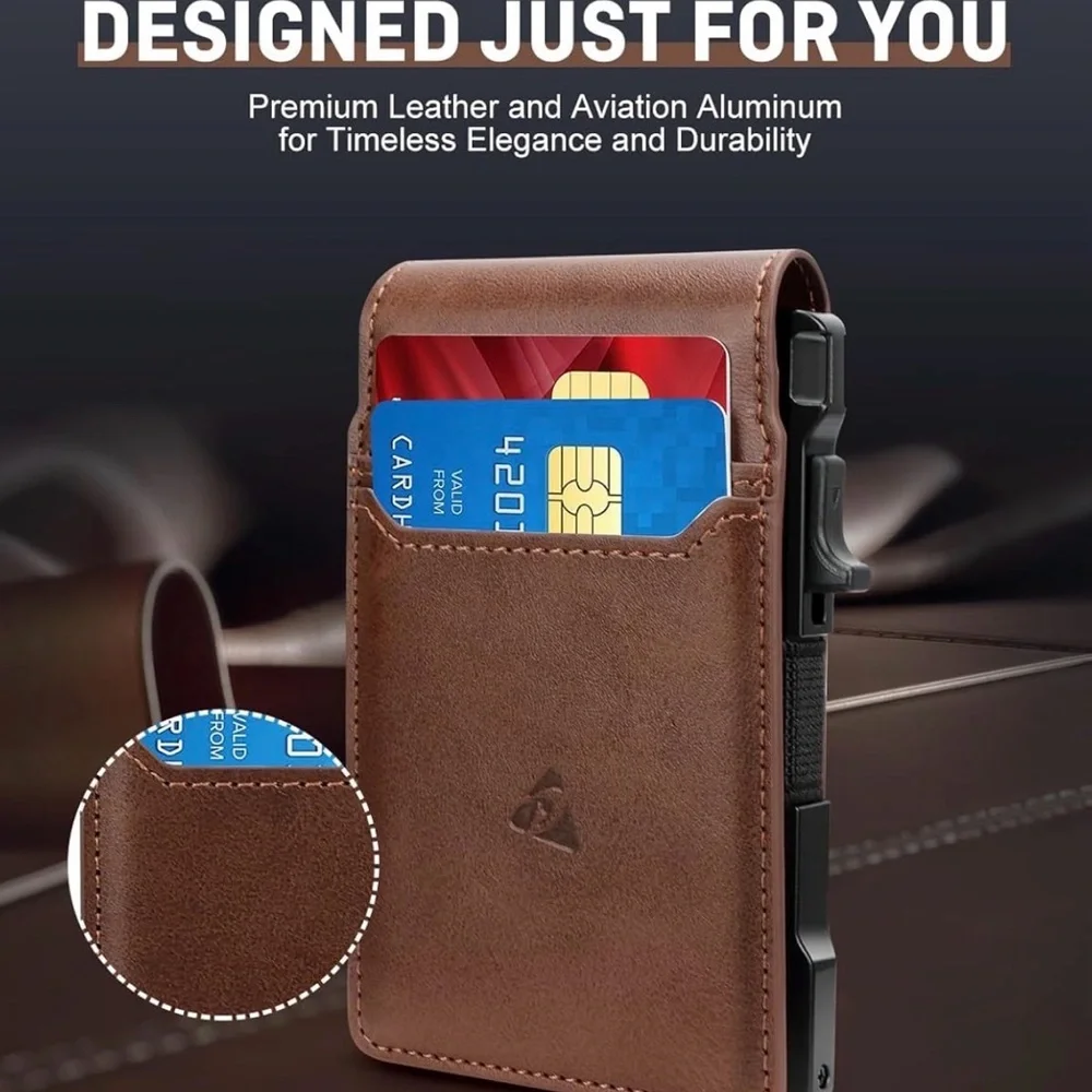 Brown Leather Card Holder Wallet